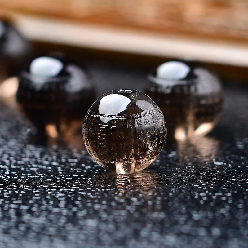 5A Natural Smoky Quartz Hundred Blessings Buddha Quartz Crystal Single Bead DIY Beads Jewelry