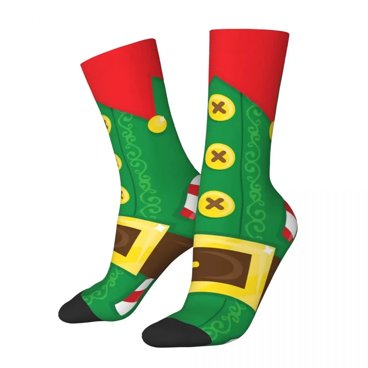 

Hip Hop Retro Xmas Elf Belly Crazy Men's Socks Christmas Unisex Street Style Printed Funny Novelty Happy Crew Sock Boys Gift