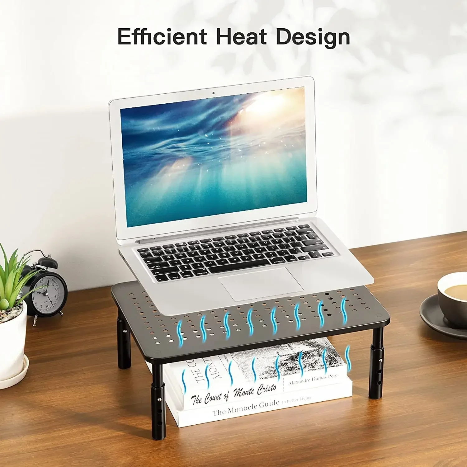 Monitor Stand Riser 3 Height Adjustable Desk Organizer Monitor Riser with Airflow Vents Laptop Stand Desk Laptop Riser Storage