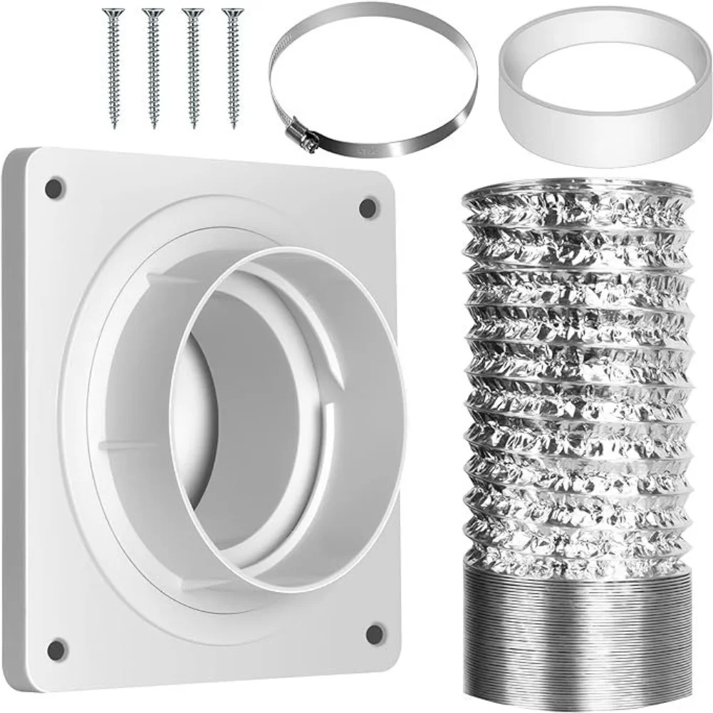 1set Dryer Vent Connector Kit With 8.2ft Aluminum Foil Hose Quick Connect Disconnect Home Decoration Connector Kit