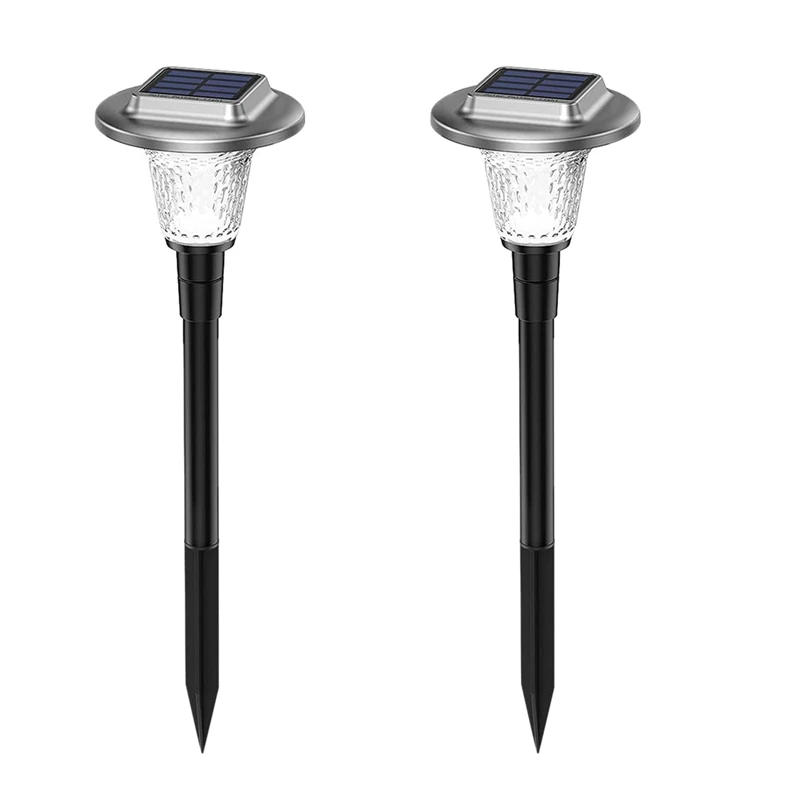 

2 Pack Solar Lights Outdoor,7 Color Fade Mode/Warm White Garden Glass Lights,Waterproof Solar Powered Landscape Lights