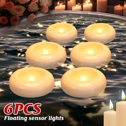 6 Non Perforated Dish Candles Floating Pool Party Wedding Home Bathtub Water Tea Light Decoration Romantic Confession Candles
