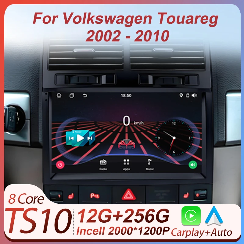 

Android Auto Car Stereo For Volkswagen Touareg 2002 2003 2004 2005 2006 2007 2008 2009 2010 GPS Navigation Carplay Touch Screen