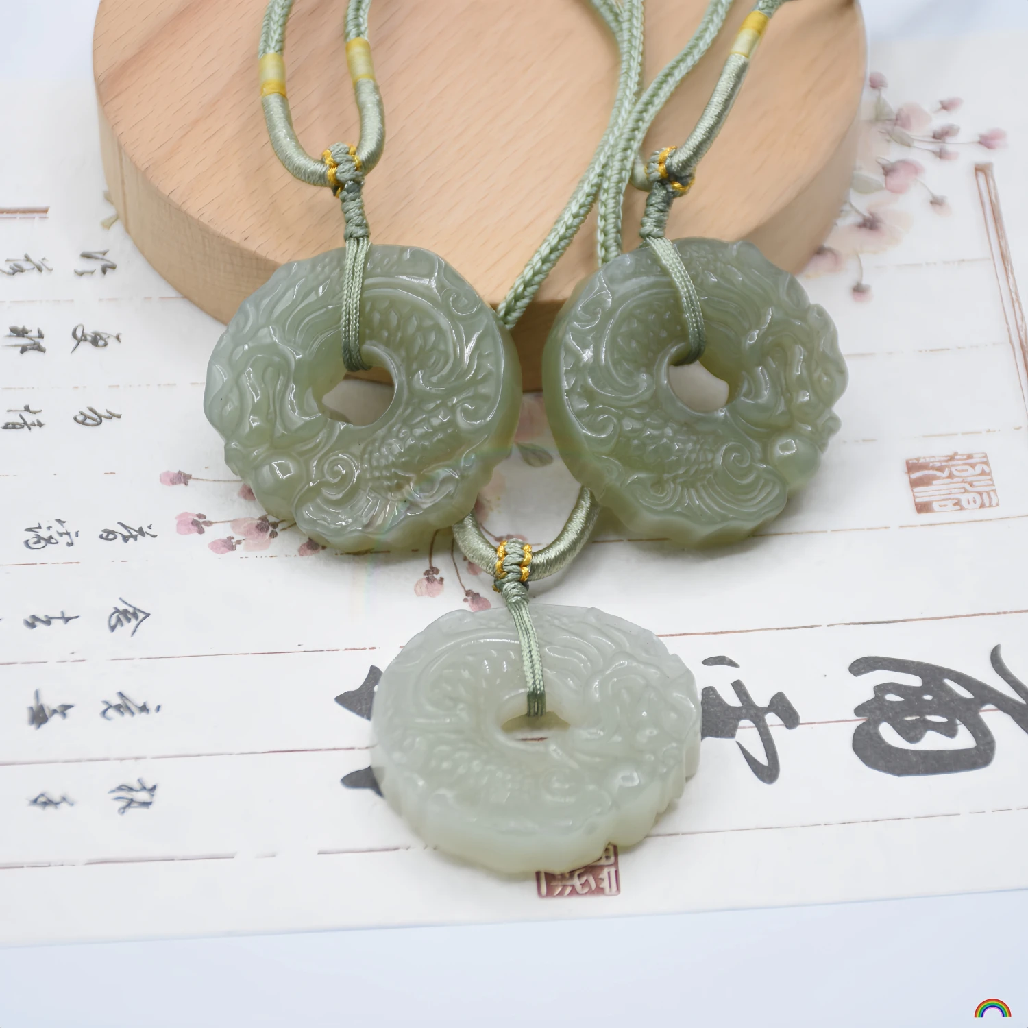 Natural Hetian Jade Carving Fish into Dragon Pendant Dragon Fish Shining Peace Buckle Double Fish Jade Pendant Jade PendantRwbuy