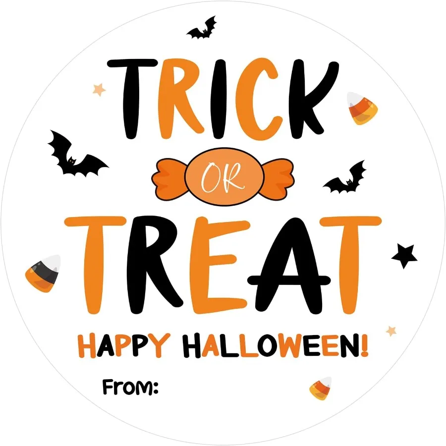 سعيد هالوين تحريك الهالوين مني هدية التحريك 60 قطعة 2 بوصة هالوين المغلف ختم التسمية تحريك ذاتية اللصق هالوين الخفافيش