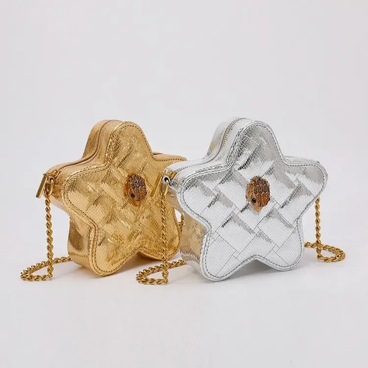 

2026 New Bright Leather Star Bag New Women's Bag European and American Trend Five-pointed Star Bag Female Cute Chain Box Bag
