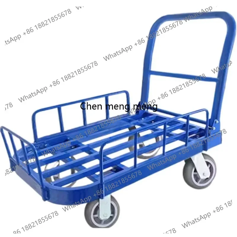 z189 Heavy Duty Square Tube Trolley Reinforced Structure 225kg Capacity For Construction Site Industrial Material Handling