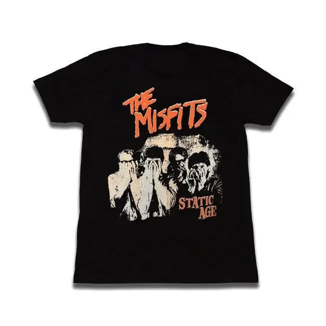 

MISFITS Static Age T-shirt Unisex Heavy Metal Tee Adult Regular Fit O-Necked Tees Cotton Men's Printed Tops