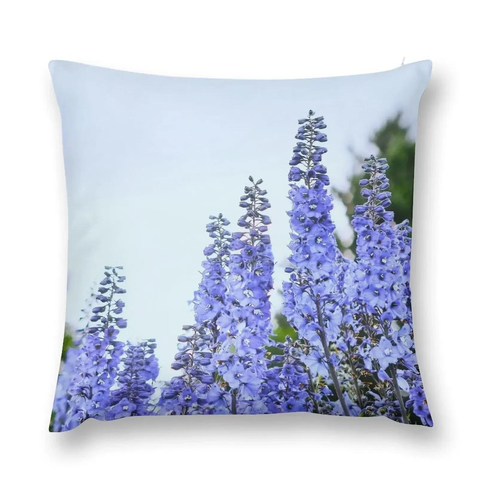 Blue Delphinium flowers Throw Pillow pillow pillowcase pillow cover luxury