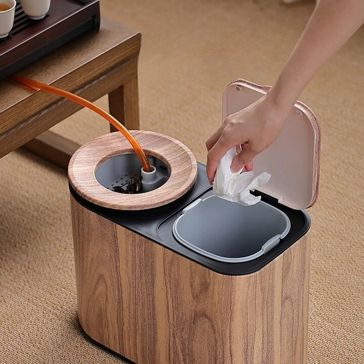 Intelligent tea bucket 2-in-1 dry and wet separation tea residue bucket storage bucket high-end household office