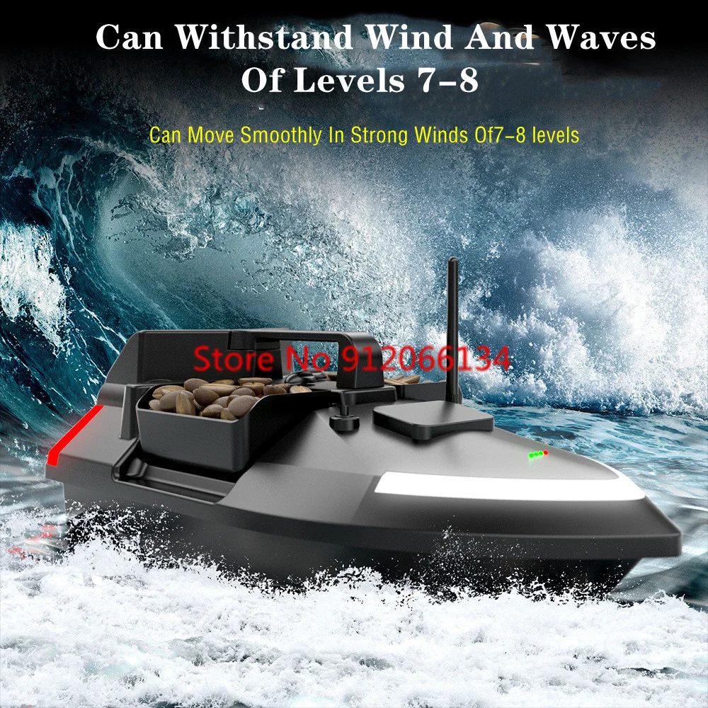 40 GPS Auto Return Remote Control Bait Boat 500M 2KG Load 3 Hopper Smart Alarm 15KM/H High Speed Waterprof RC Fishing Bait Boat