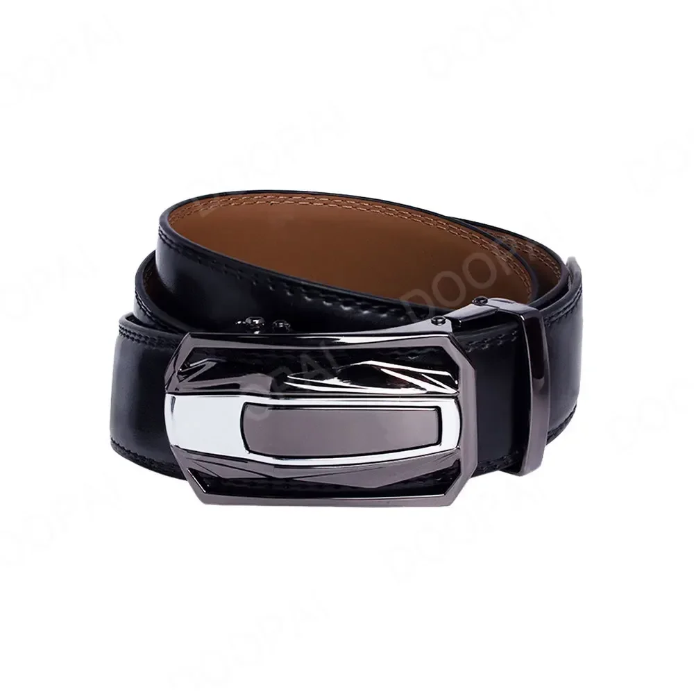 Männer Gürtel Aus Echtem Leder Kuh Strap Automatische Gürtel Sport Auto Marke Mode Automatische Schnalle Hüftgurt Schwarz Männlich Gürtel für Männer – Detail 17