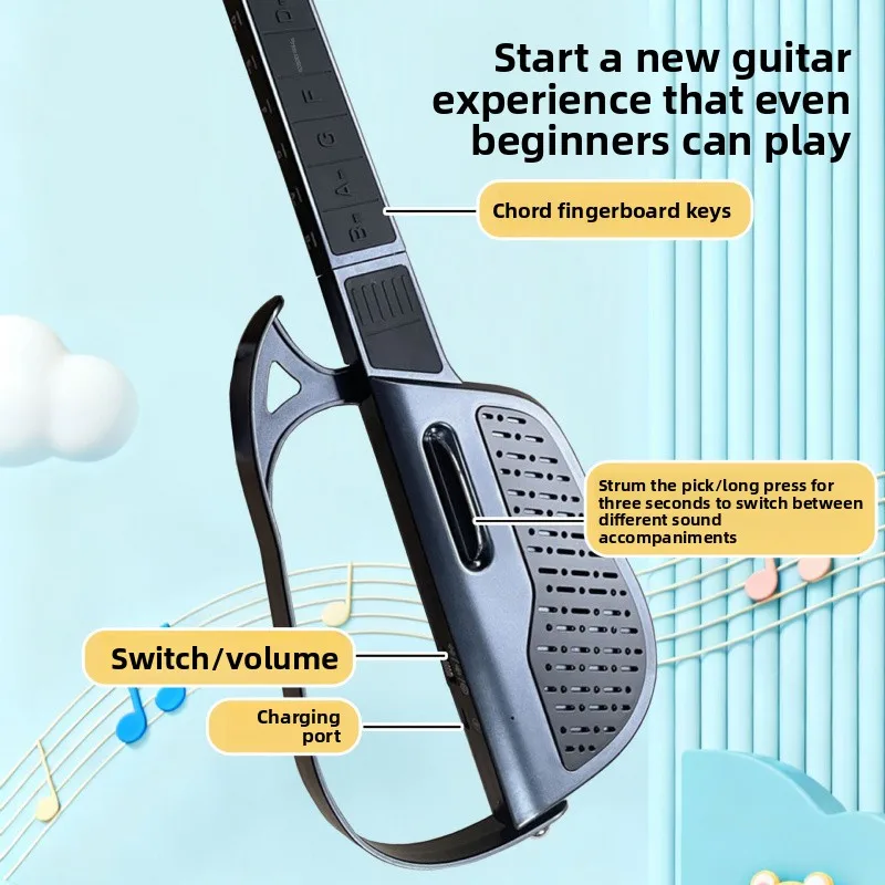 Guitare intelligente sans cordes, Transmission automatique, Instrument d'éveil musical pliable, jouet Musical pour enfant, niveau d'entrée pour débutant