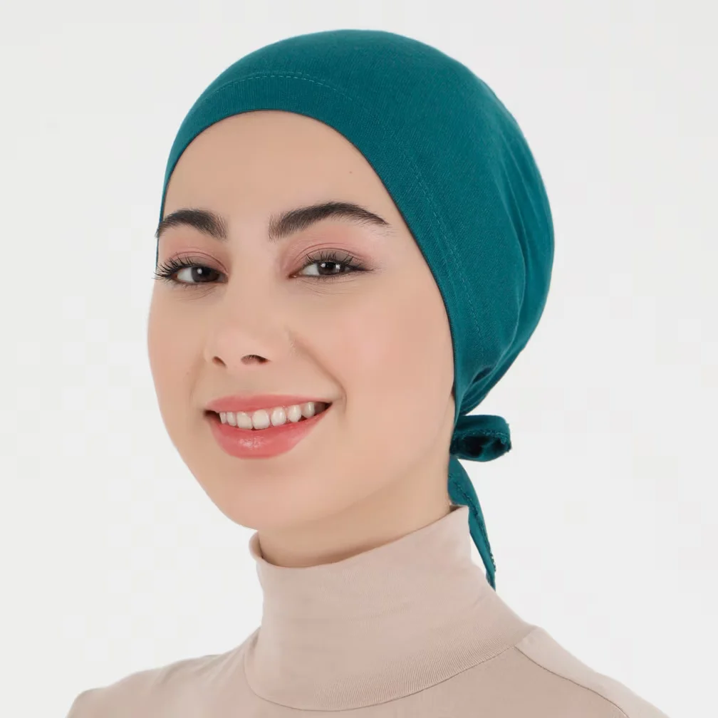 Muslim Inner Hijab Cap No Silp Breathable Women Under Caps Elastic Cotton Jersey Hijab Undercap