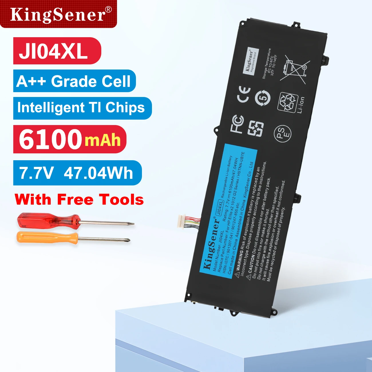KingSener JI04XL 901247-855 901307-541 HSTNN-I07C HSTNN-UB7E J104XL Laptop Battery For HP Elite X2 1012 G2-1LV76EA 7.7V 6110mAh