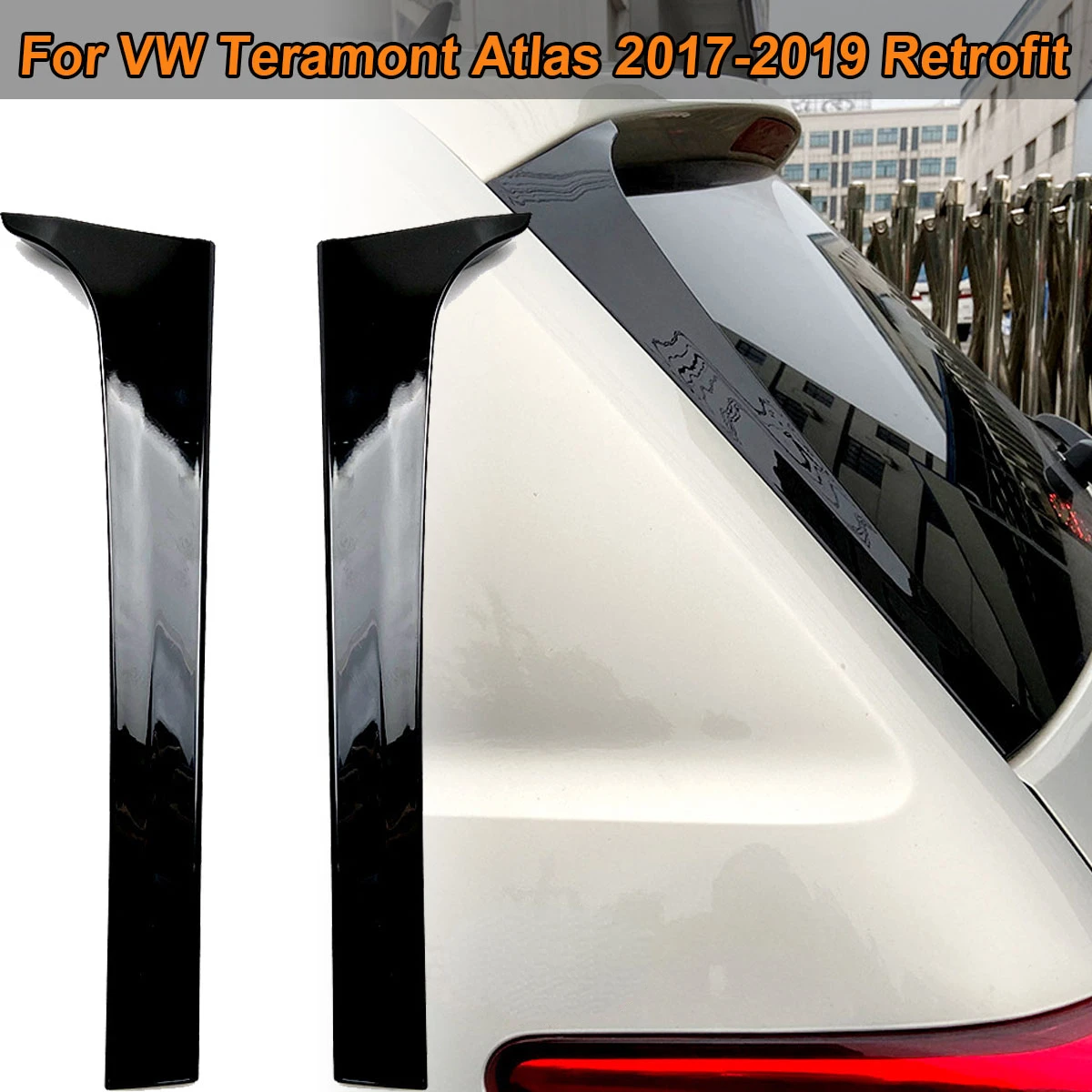 

Rear Window Deflector Splitter Side Spoiler Cover Canard Trim Sticker For Volkswagen VW Teramont Atlas 2017-2019 Car Accessories