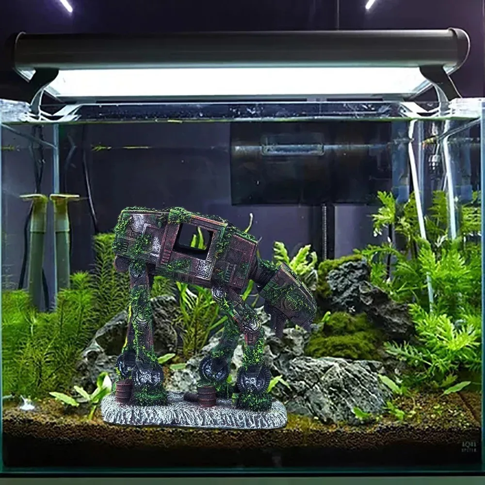 Autobot Robot Dog Shape Aquarium Landscape Decorations Simulation Fish Tank Ornaments Resin Crafts Eco-friendly Pet