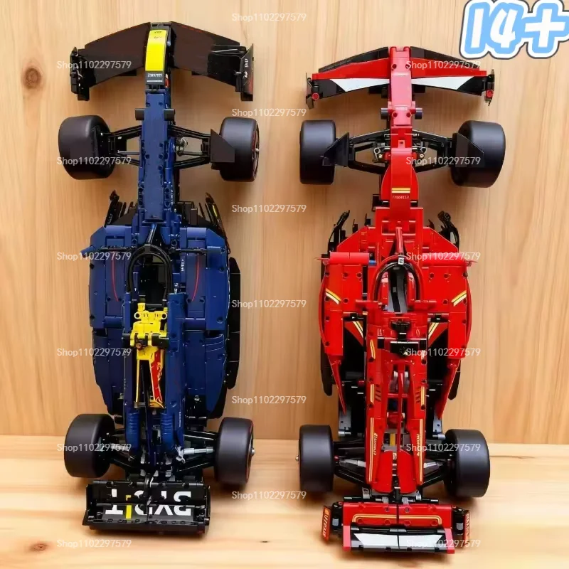 1361/1639PCS New Technical RB20 SF24 Racing Car Kits 1:8 Scale DIY Collectible Assembly Building Blocks Car Model Birthday Gifts