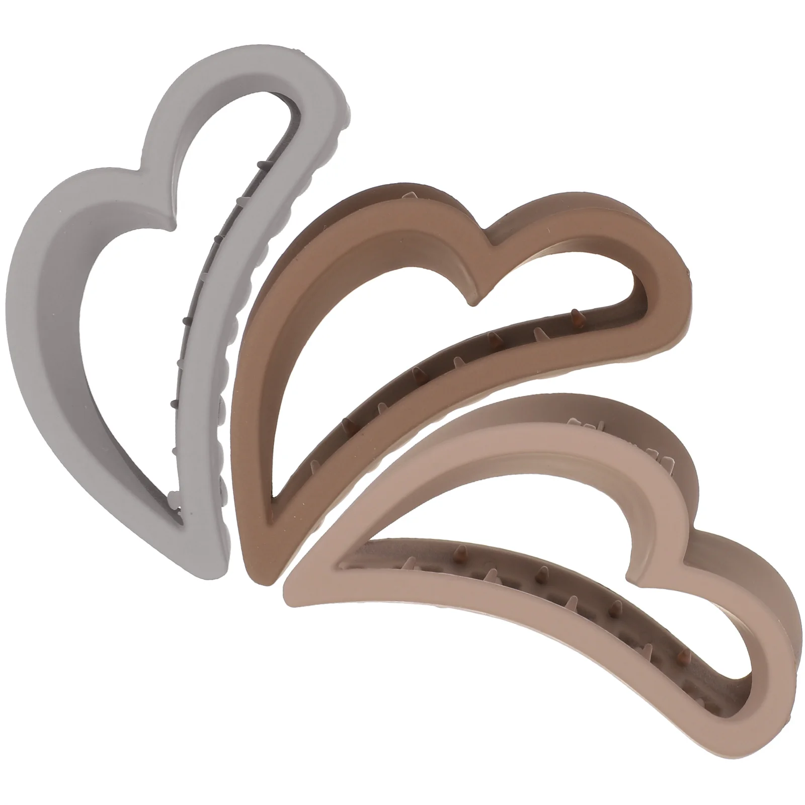

3pcs Large Matte Heart Claw Clips Women Hair Grab Clip Cute Styling Accessories Comfortable Durable Smooth Surface for Parties