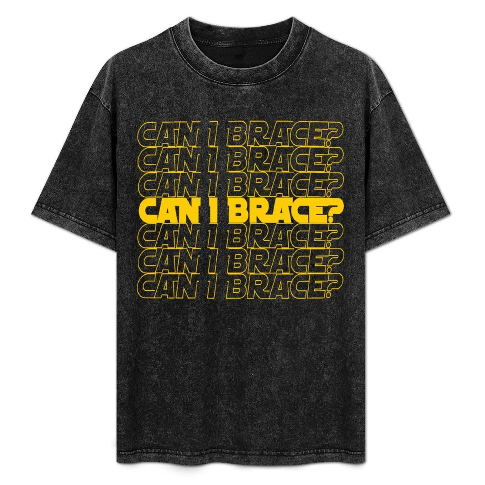 Can I Brace (צהוב) חולצת טי-שירט וינטאג' חולצות חיוניות לגברים