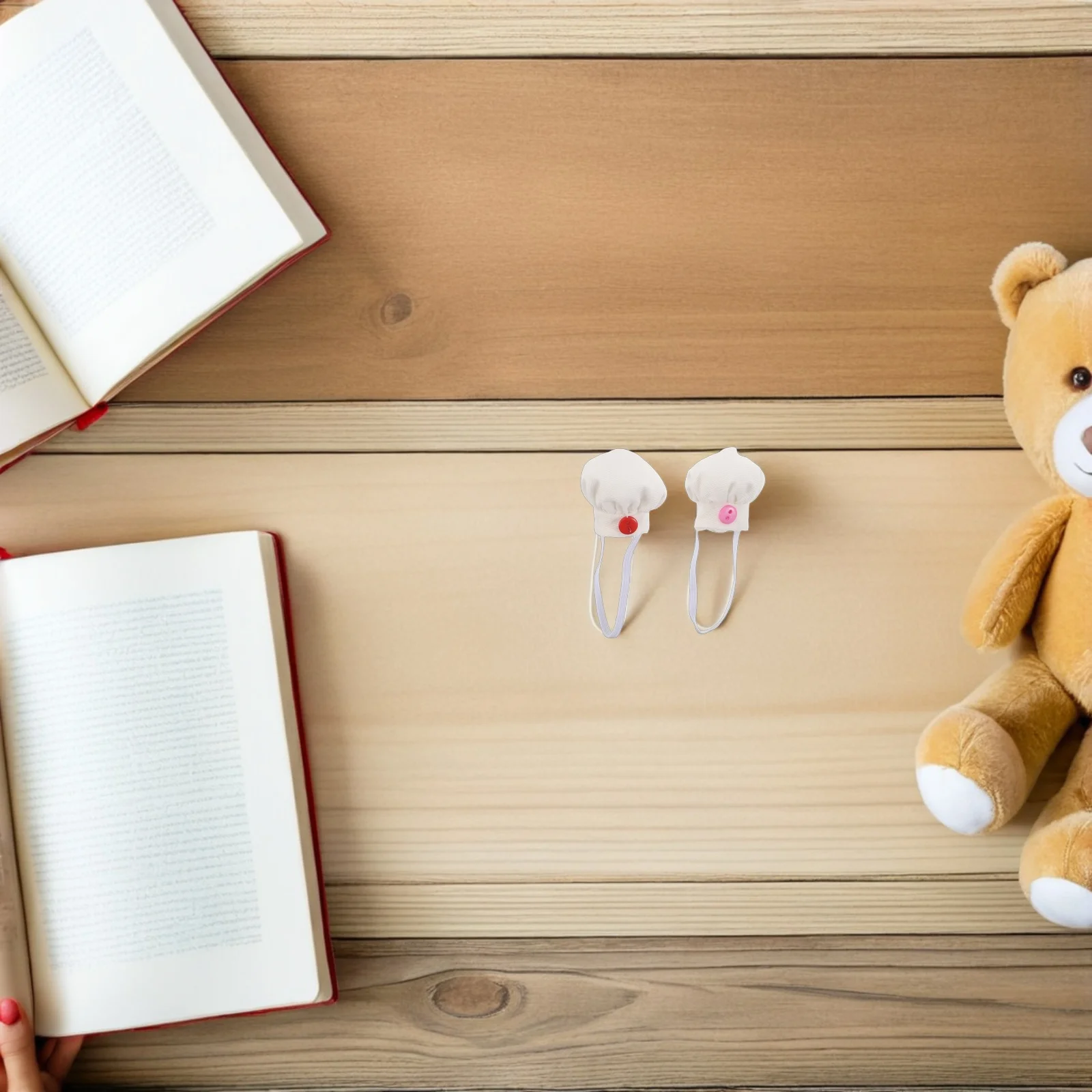 

4pcs Miniature Chef Hats 10-15Cm Clothing Accessories Tiny Hat For Stuffed Animals Kitchen Role Play Pretend Dress Up Bear