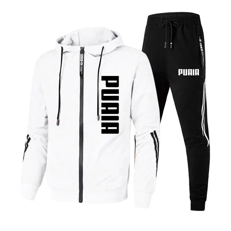 New Men\'s Tracksuit Spring and Autumn Sweatpants Two-Piece Set Printing Sport Jacket+Running Trousers Fast and Furious Overcoat