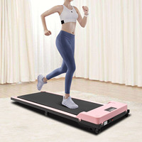 0.6-1.0HP Walking Pad Treadmill Walking Machine  LED Display 1-6km/h/0.6-3.7mph 1-2m/3.28-6.56ft Suitable Remote Grey/Pink