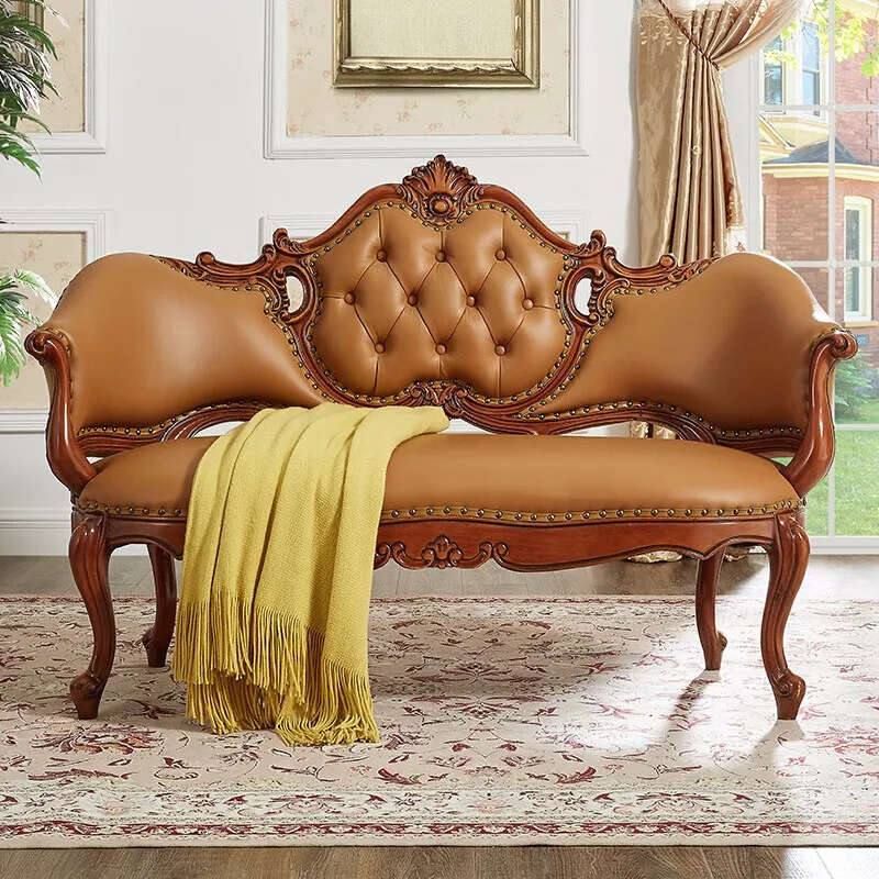 

leather leisure single sofa household bedroom chaise longue