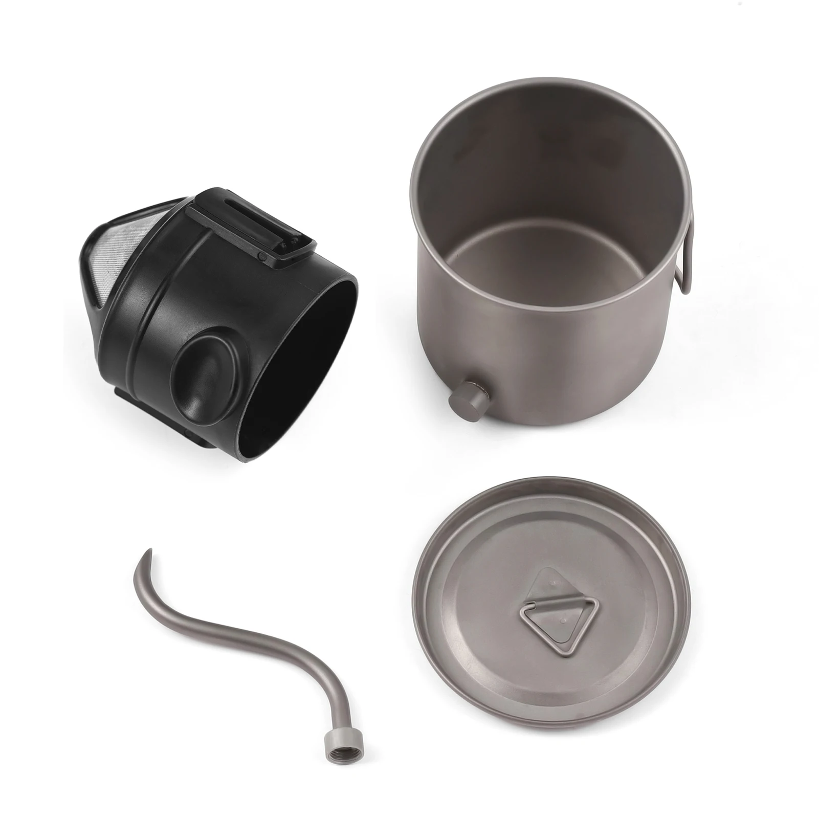 

Ti Kettle 400ml Pour Over Kettle Gooseneck Coffee Kettle and Cup Set with Removable Coffee Spout and Folding Handle