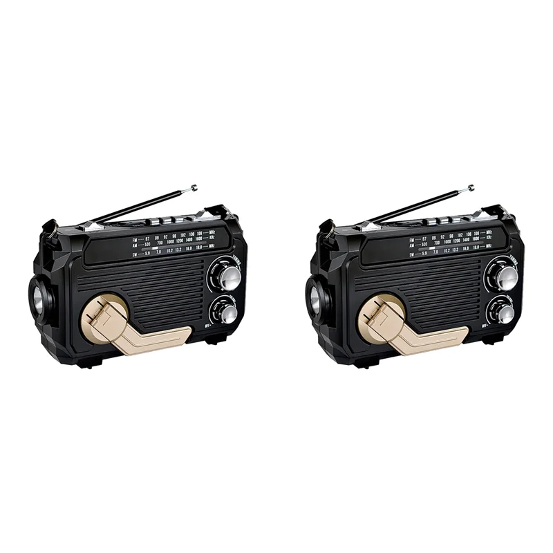 FULL-2X Radio Hand Crank Power Generation Solar Charging Three-Band Bluetooth Card MP3 Multifunction Play Radio