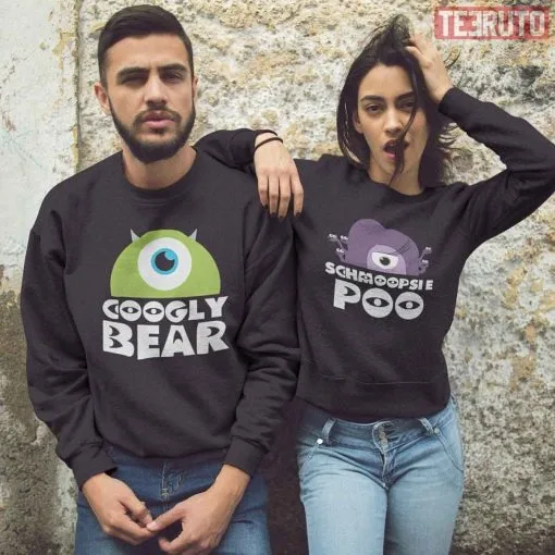 ديزني مونستر إنك جوجلي بير آند شموبسي براز كارتون طباعة بنين بنات الأزواج Crewneck البلوز مريح أنيق الخريف الشتاء