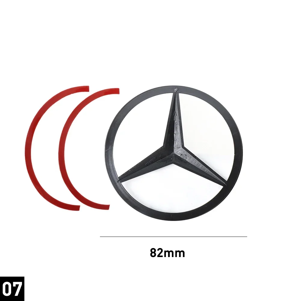 82mm ABS Tail Star Emblems Black Silver Rear Trunk Star Logo Stickers Badges for Benz C-class C320 C240 C32 AMG W203 A2037580058