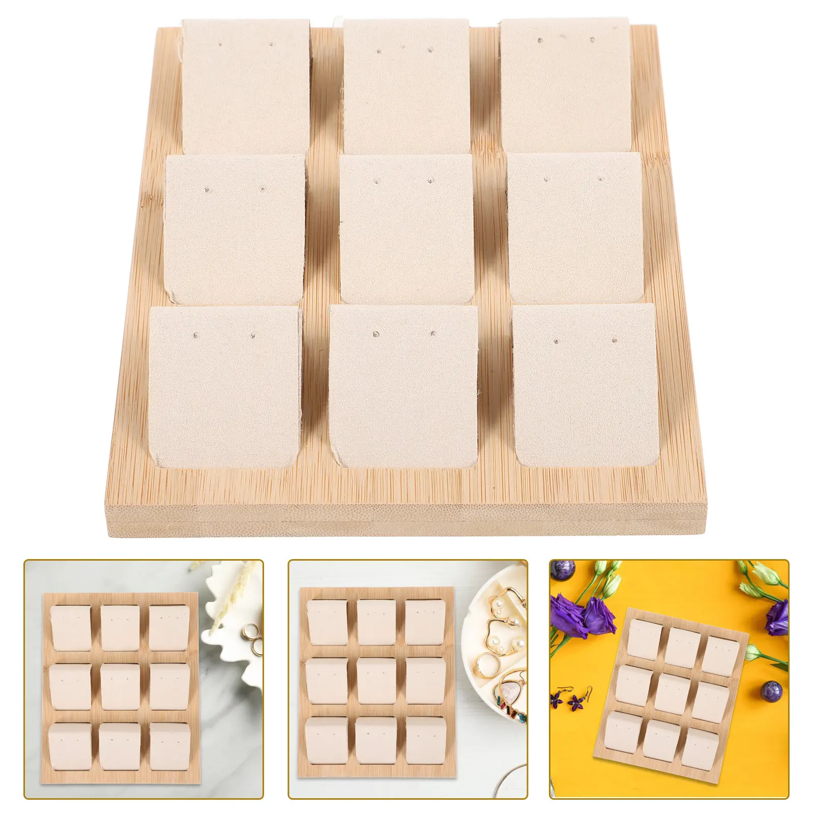 

Подставка для сережек из бамбука, экологичный органайзер для украшений для розничных магазинов, бутиков, реквизит для фотосъемки, для выставок ремесленных изделий