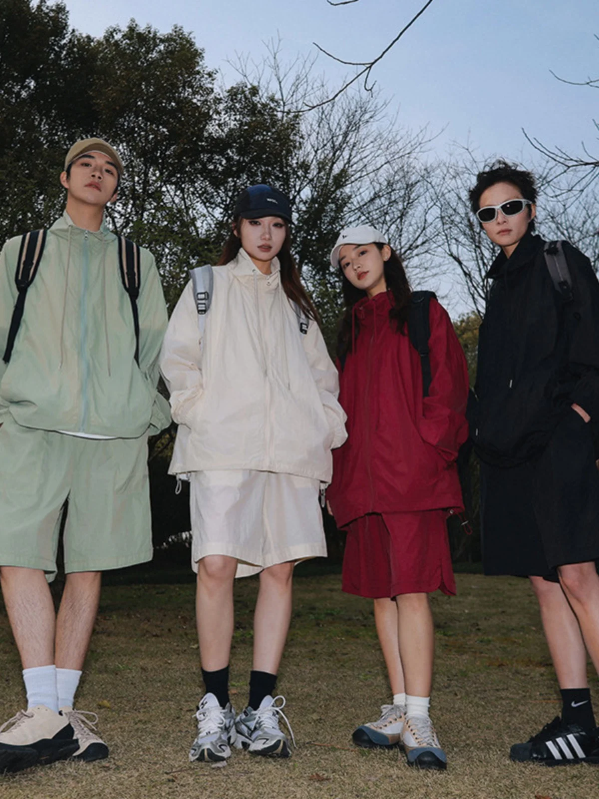 

Мужской спортивный костюм для защиты от солнца, легкий комплект для альпинизма, летний, с молнией, свободного кроя, в американском стиле