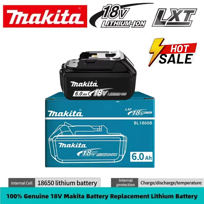 

100% Original Makita 6Ah/5Ah/2Ah for Makita 18V Battery BL1830B BL1850B BL1850 BL1840 BL1860 BL1815 Replacement Lithium Battery