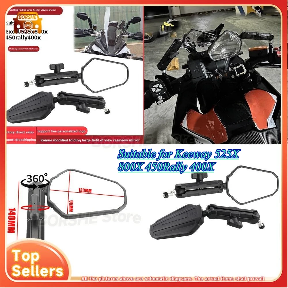 

Suitable for Keeway 525X 800X 450Rally 400X Folding Rearview Mirror 3C Wide View Modified Windshield