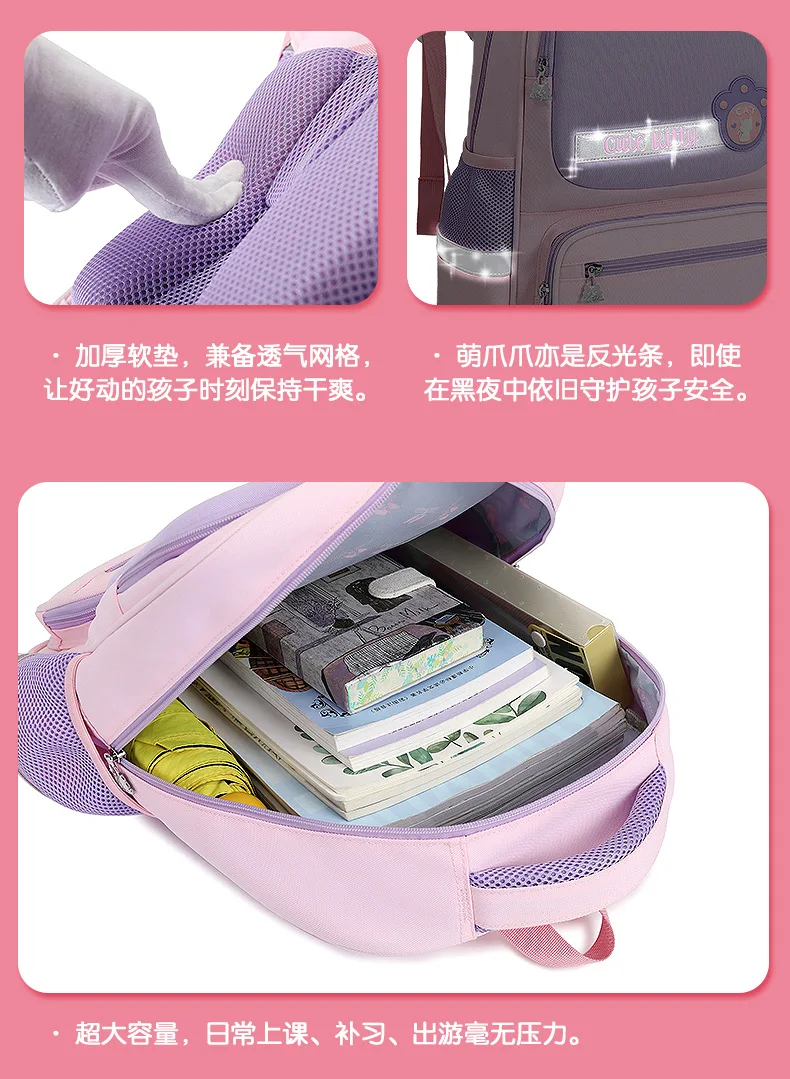 Spine-Protecting Backpack for Kids,School Bag for Boys Girls, Ergonomic Children Bookbag with Classic Versatile,Back to School