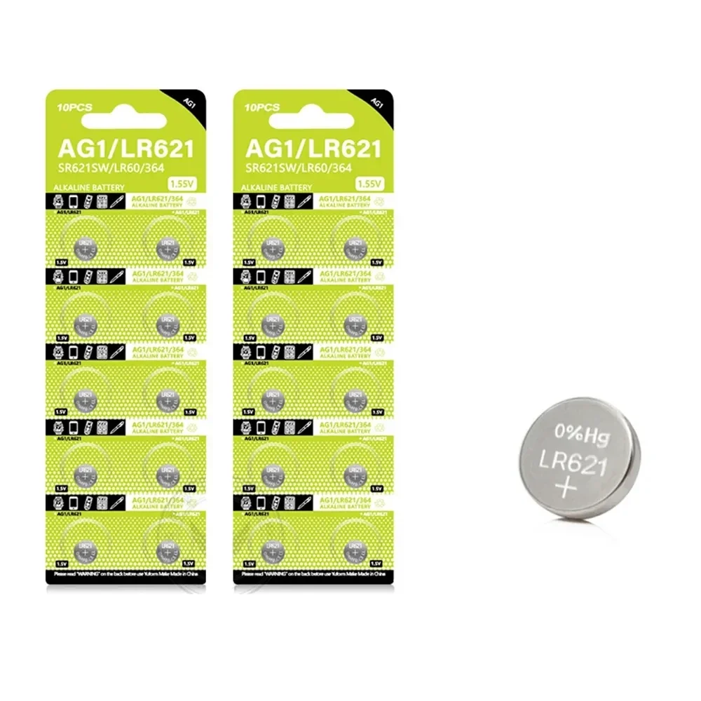 AG1 LR621 364 V364 164 531 SR621 SR621SW SR60 CX60 1.55V Alkaline Battery For Watch Car Key Remote Toy Button Coin Cell