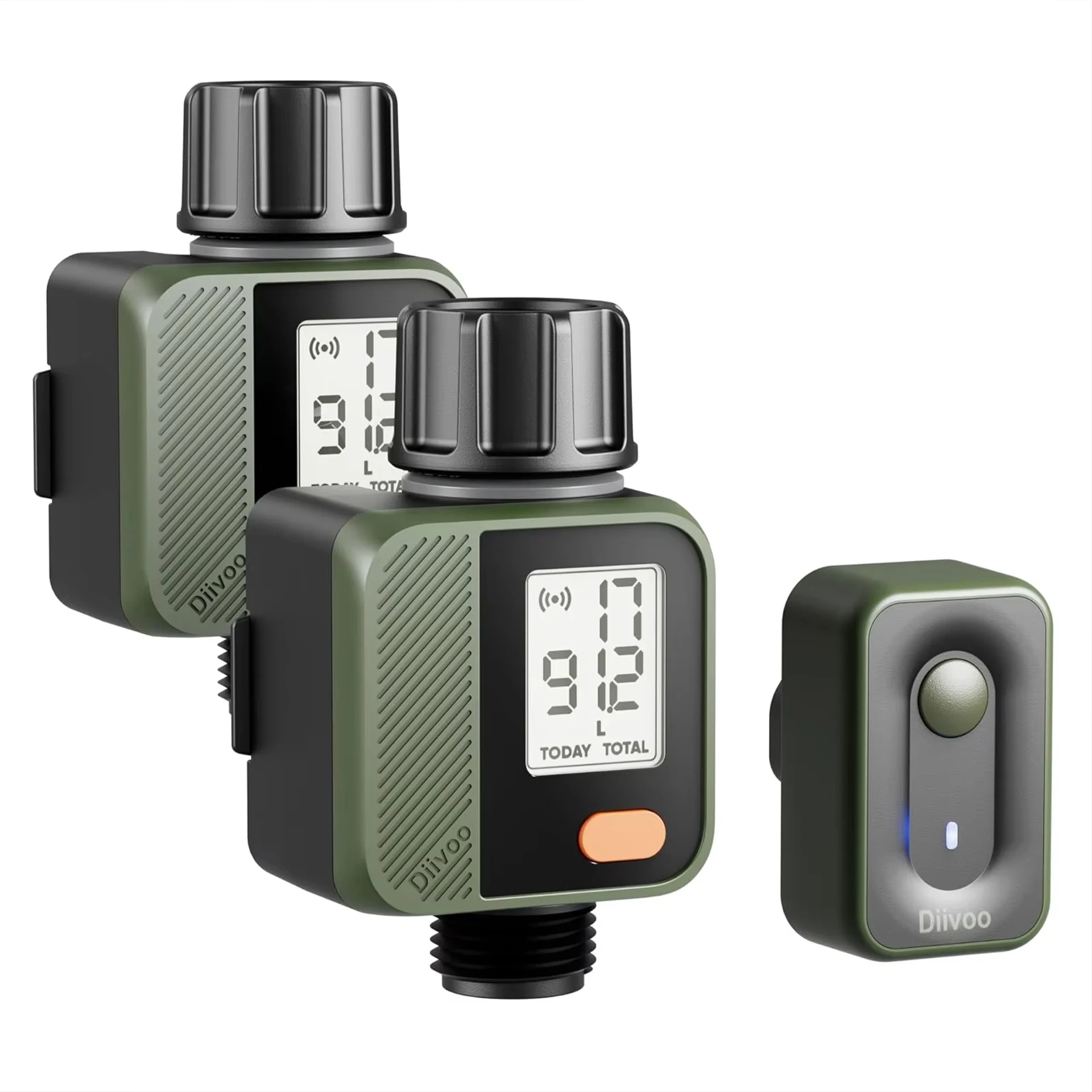 Diivoo Smart Wasserdurchflussmesser mit WiFi-Hub, digitaler Schlauchwasserzähler mit 4 Messmodi,