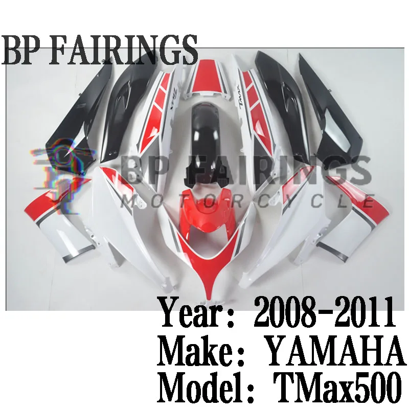 ABS Motorcycle full fairings kit fit For TMAX500 XP500 TMAX T-MAX 500 2008 2009 2010 2011 full Fairing kits set White Red