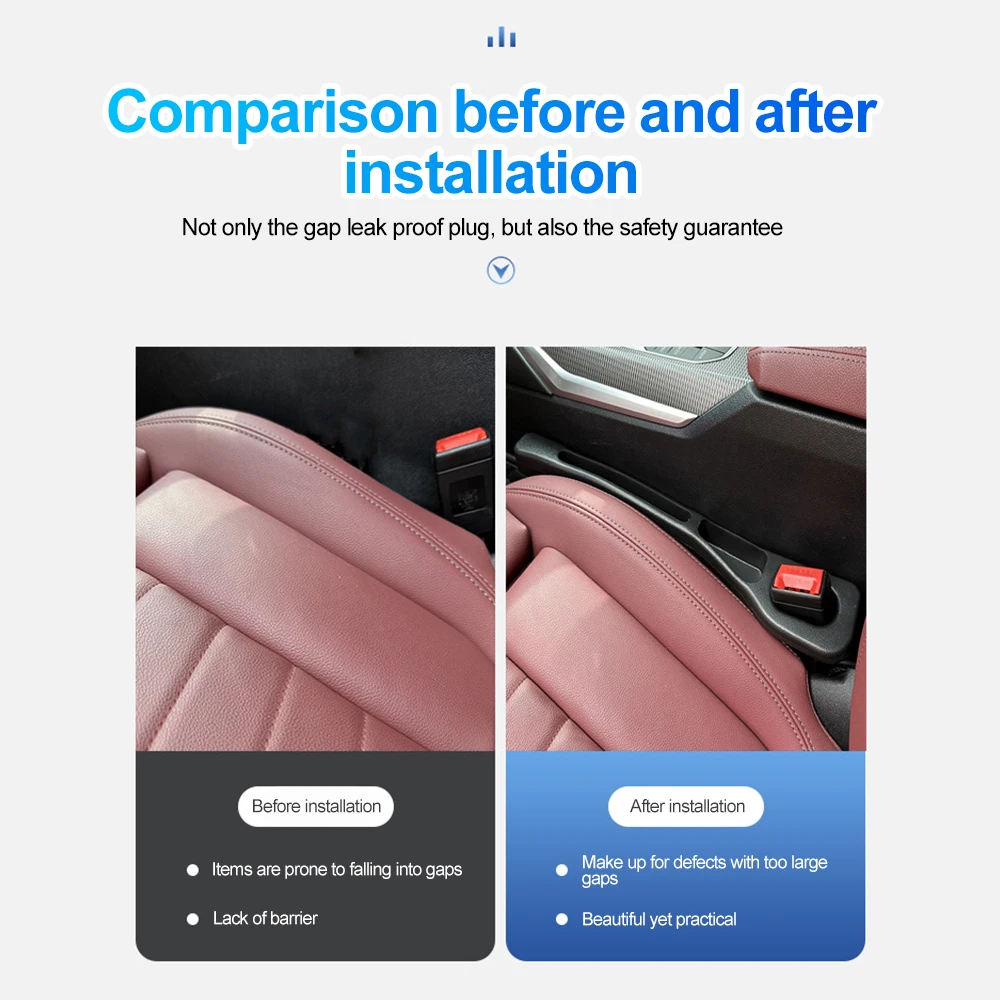 Car Seat Gap Plug Seam Filler Anti-Leak Strip Seat Side Slot Filling Strip Anti-Loss Vehicle General Interior Storage Organizer