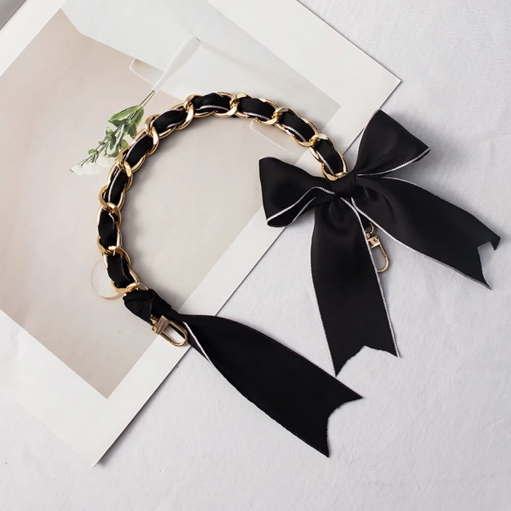 Metal Bag Decorative Chain Pure Color Butterfly Knot Bag Handheld Chain DIY Handbags Silk Scarf Decorative Chain Bag