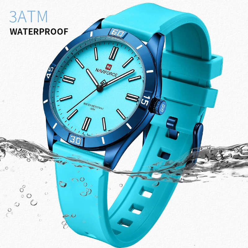 New Style NAVIFORCE Top Brand Casual Female Wristwatches Original Classics TPU Strap Quartz Waterproof Watches for Women NF5041