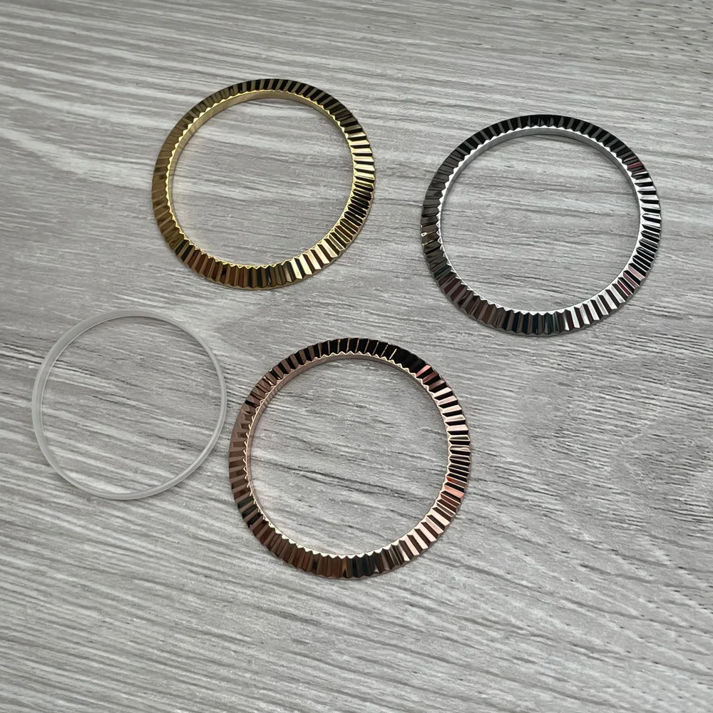 40mm*33mm Stainless Steel Silver/Gold/Rose gold Fluted Bezel Ring Pad Fit for Datejust watch Replacement Parts Watch Accessories