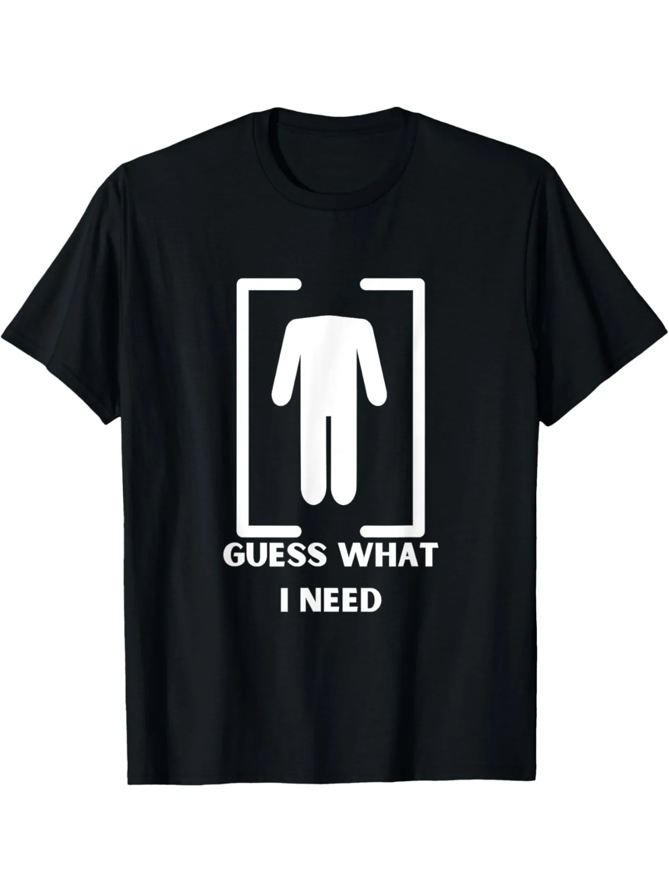 Camiseta divertida para hombre "Adivina lo que necesito", camiseta gráfica humorística de algodón negro
