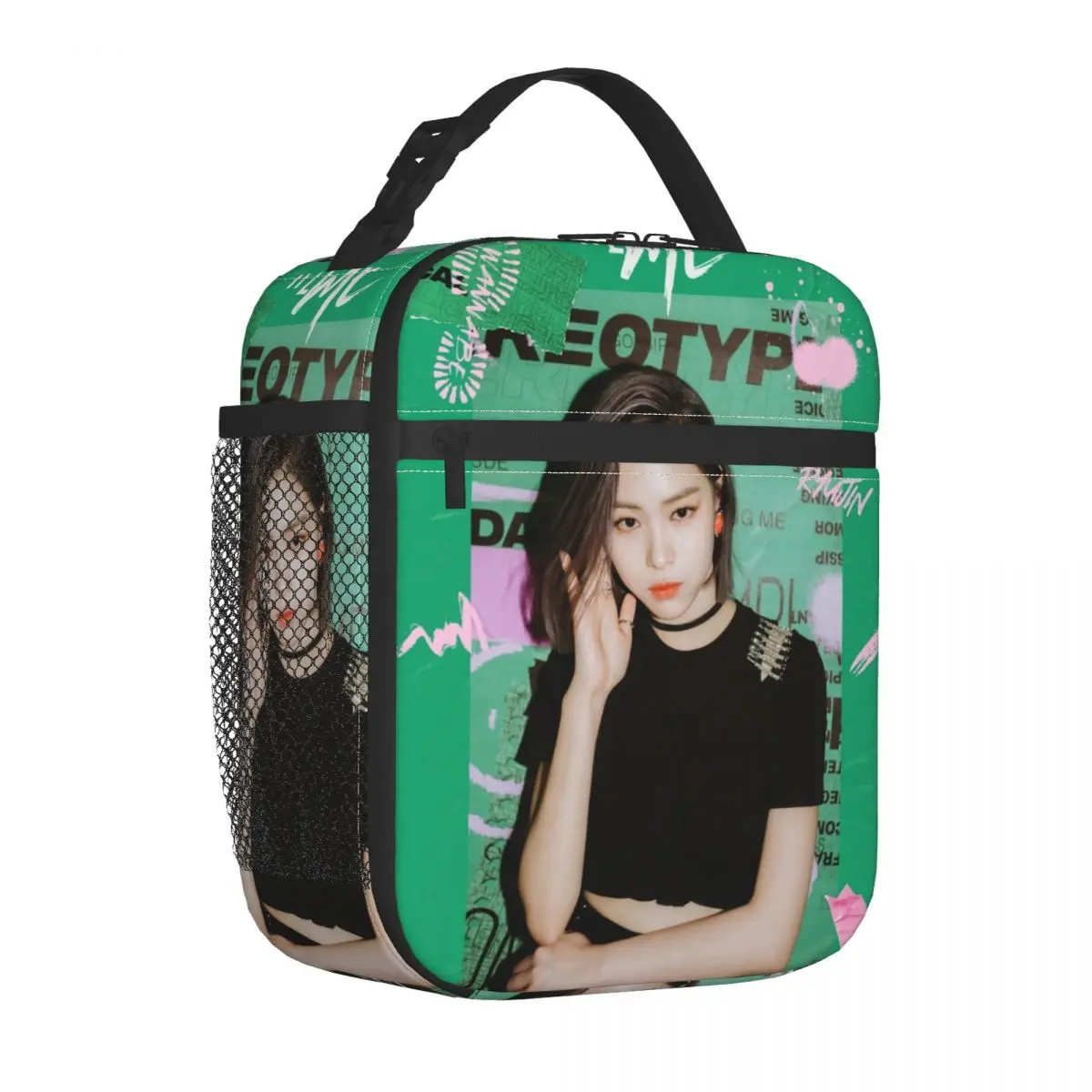 Kpop Star Girl Group ITZYS Ryujin Insulated Lunch Bag for Women Resuable Thermal Cooler Bento Box Office Work School