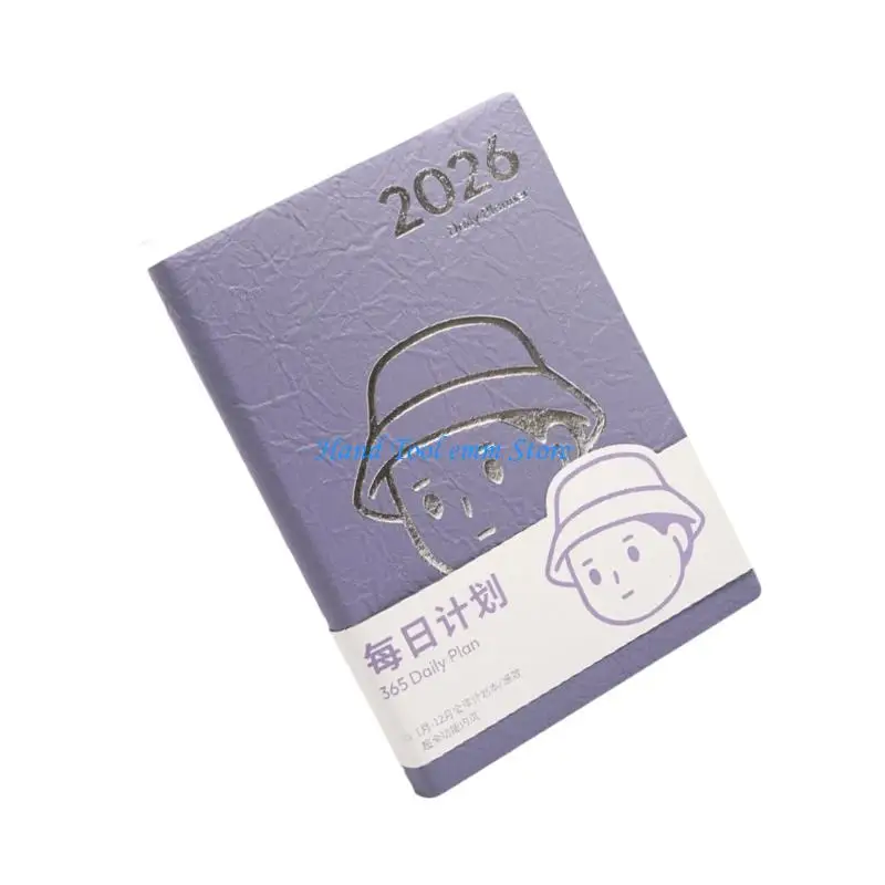 

H37F Professional 2026 Daily Planner Dated Leather Academic Planner with 200 Sheets Dated Ribbon Bookmarks for Men Women