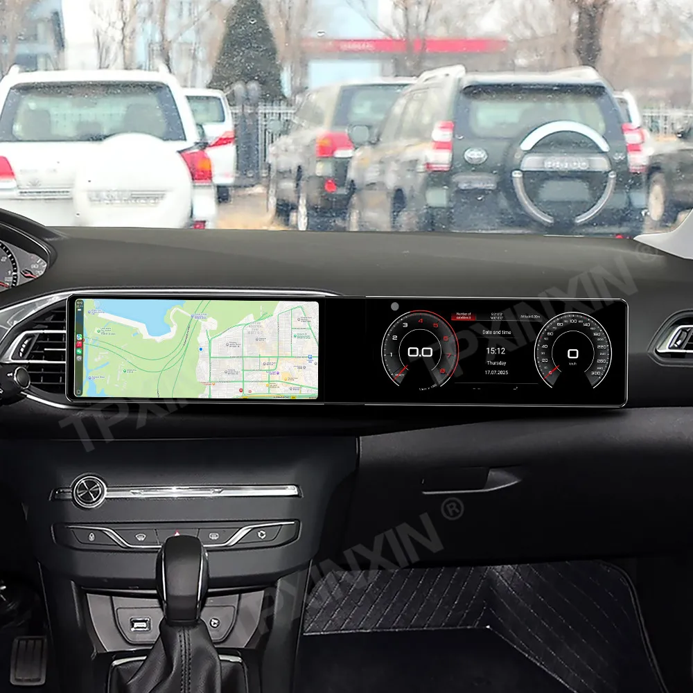 

12.3'' Двухэкранный автомобильный радиоприемник для Peugeot 308S 2015-2018, мультимедийный видеоплеер, стереосистема, GPS, Carplay, головное устройство с 4G, Wi-Fi, DSP, Bluetooth