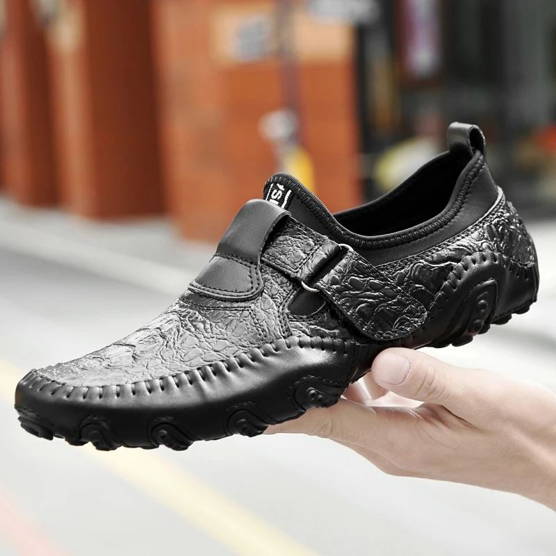 Handmade Leather Men Shoes Casual Brand Mens Loafers Moccasins Fashion Breathable Slip on Driving Shoes Sneakers Plus Size 38-47