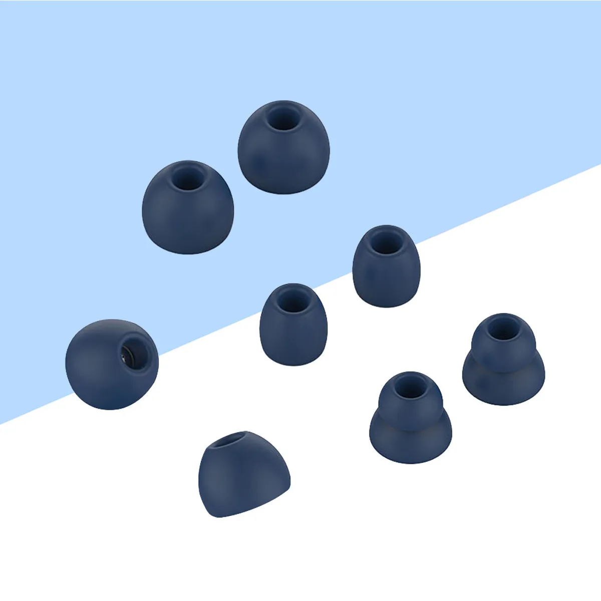 8Pcs Earbuds Tips Soft Silicone Noise Isolation Washable Replaceable Covers for Wireless Headphones Running Gym view 2